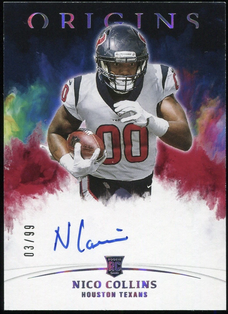 Nico Collins Panini Origins Rookie Autographs #RANC Red