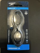 Speedo Unisex Vanquisher 2.0 Mirrored Goggle, Black/Silver, New, Factory Sealed