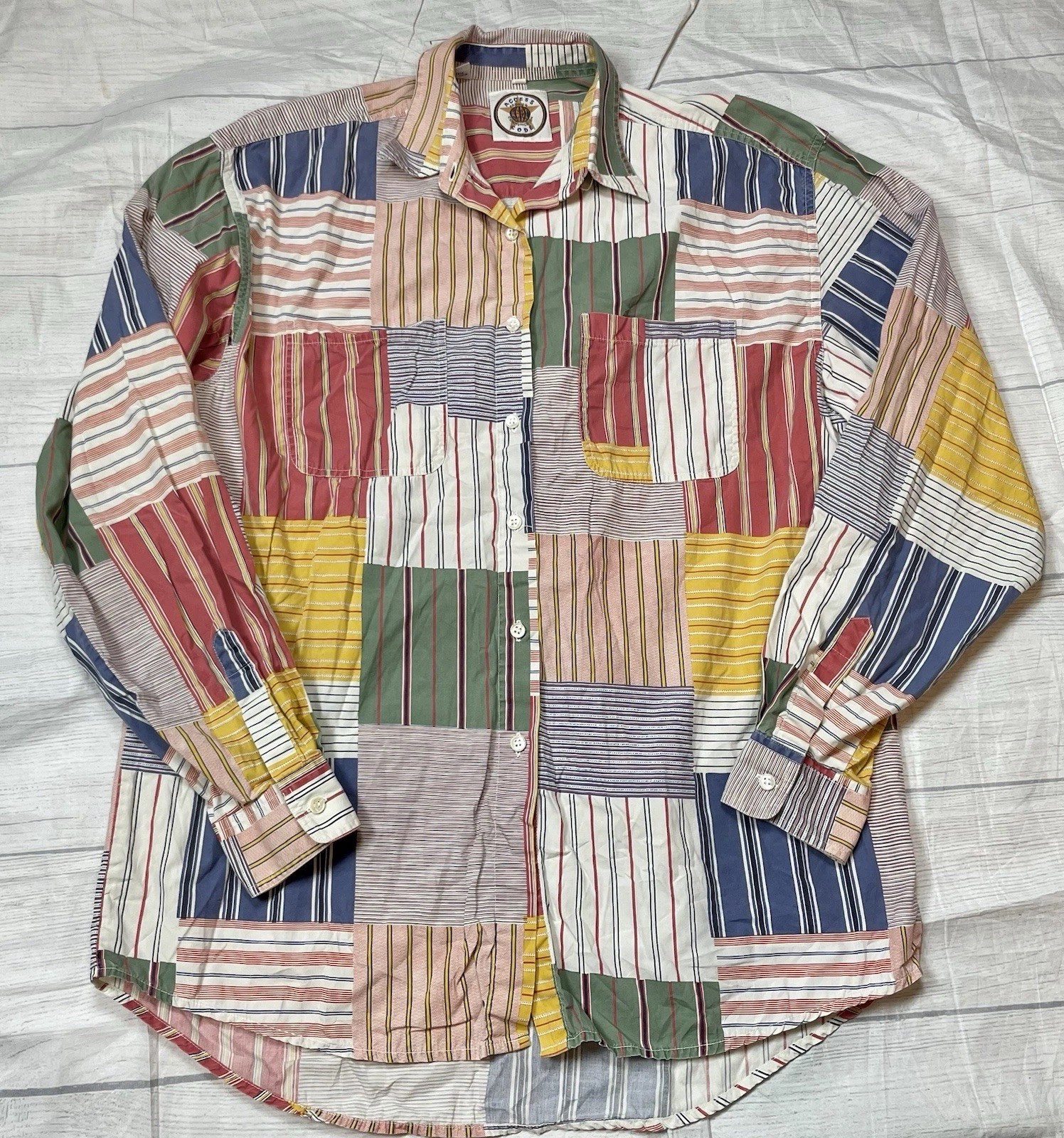 Vintage Patchwork Button Down Plaid Madras Women … - image 1
