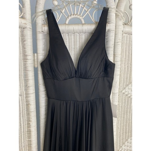 Ladivine schwarz festliches Kleid Maxikleid Abend Party formell elegant fließend 10 - Bild 12 von 18