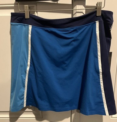 NWT G/Fore Women s Blue & White Color Block A-Line Golf Skort Size XL