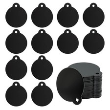 25 PCS Round Aluminum Laser Engraving Stamping Blank Tag 1.24 Inch Black