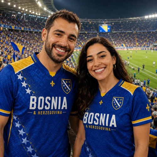Personalized Bosnia & Herzegovina Soccer Jersey, Football Fan Gift for Father, H