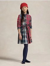 Polo Ralph Lauren Girls Multi Plaid Shirt dress Size 10