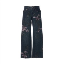 Gucci Tom Ford period Cotton Denim Pants 40 Men's blue x purple floral embroide