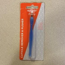 equate V-Shaped Cuticle Remover Round Tail Pusher Blue Plastic Handle 13247