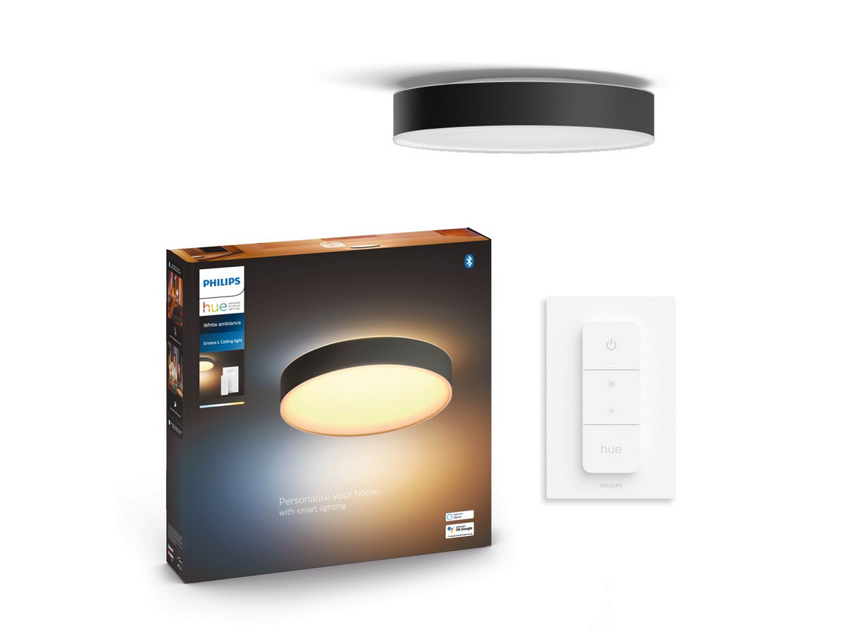 Philips Hue White Ambiance Enrave Deckenleuchte Rund + Dimmschalter • L Schwarz - Bild 2