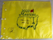 2023 Masters Golf Flag Tom Watson Auto Autograph 1977 1981 Double Signed