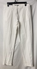 NWT M & S Marks Spencer Womens White Stretch Chino Trousers Pants Slacks Size 12