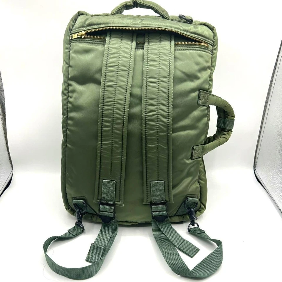 PORTER YOSHIDA TANKER 3 vías bolso de negocios maletín hombro mochila verde Japón Foto 2 de 4