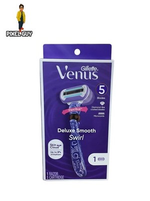 Gillette Venus Flexi Ball Deluxe Smooth Swirl Razor 5 Coated Blades Microcomb