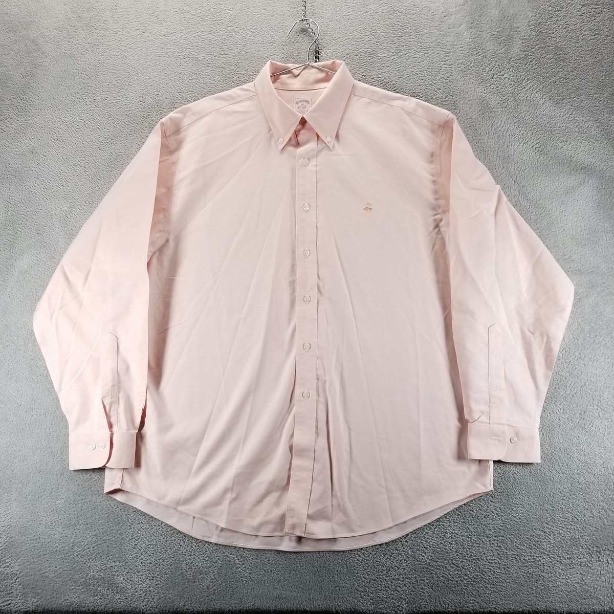 Brooks Brothers Shirt Mens XL Peach Oxford Supima Cotton Long 