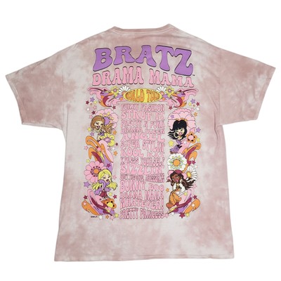 Bratz Drama Mama T-Shirt Women's Size Medium Pink Floral Dolls Y2K Dollcore