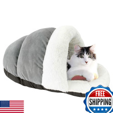 ASPCA Cat Cave Bed for Indoor Cats  Kittens - Cozy Warm Felt House Dome
