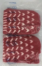 New Two Pair Medical Non-Skid Double Tread Hospital Patient Socks Red 5XL