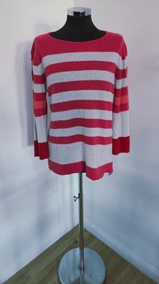 Benedetta B Pullover gestreift Gr. XL rosa Kaschmir cremeweiß Wollmischung 