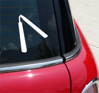 NUNCHUCKS NUNCHAKU CHAINSTICKS NINJA GRAPHIC DECAL STICKER CAR WALL DECOR