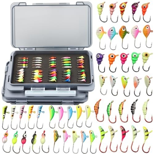 100pcs Ice Fishing Jigs Kit - Crappie & Walleye Lures with Tackle Box - Fishing - Image 3
