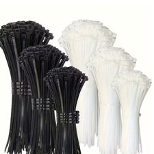 Zip Cable Ties Assorted Size 8 10 12 16 18 Nylon Black Heavy duty UV Resistant