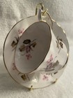 260e Elizabethan Pink & Grey/Dark Green Leaves FBC Tea Cup & Saucer — photo 2