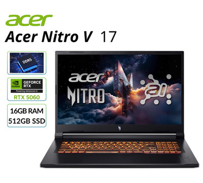 Acer Nitro V 17.3'' FHD Gaming Laptop NVIDIA RTX5060 16GB 512GB SSD ANV17-41-R8ML