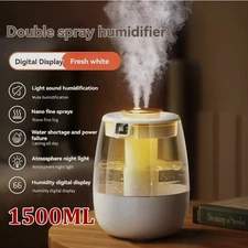 1.5L Humidifiers for Bedroom Ultrasonic Warm & Cool Mist LED Humidifier Top Fill
