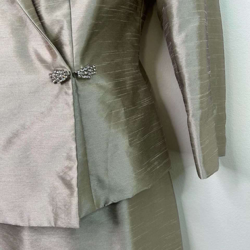 Conjunto de traje falda Alex Evenings broche estrás ocasión talla 10 MOB boda Foto 3 de 4