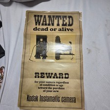 Vintage Kodak Instamatic Camera Wanted Dead or Alive Reward Poster A9-70