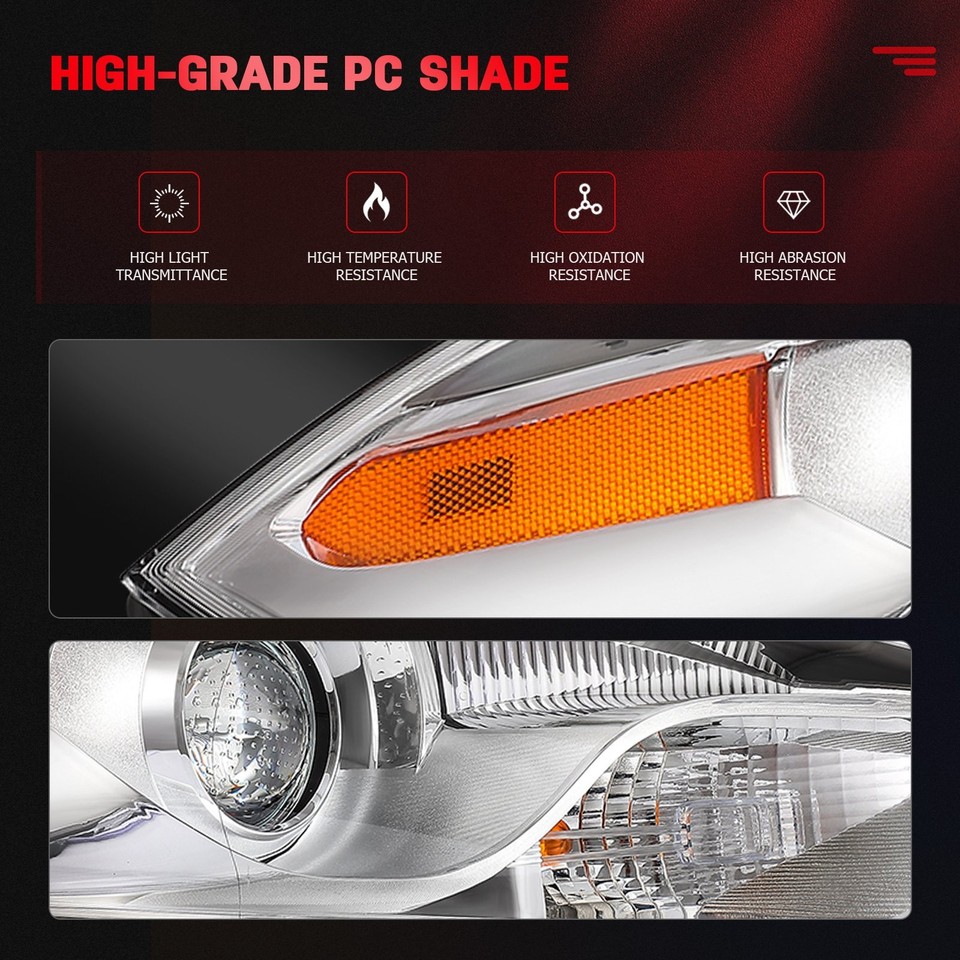Rear Right Side Headlight Assembly For 2013-2016 Dodge Dart Chrome w ...