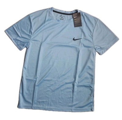 Nike Men's T-Shirt  Dri-Fit Crew Neck Sports Gym Football Shirt Top Tee Blue L. 
