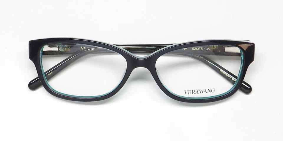 全新 VERA WANG V909 眼镜框 NV 女式蓝色塑料 52-15-135 全框 — 第 2/4 张图片
