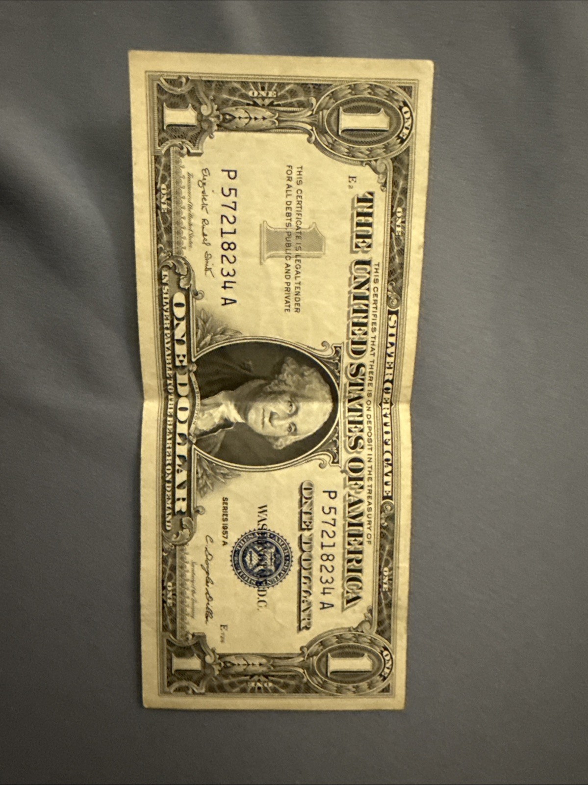 1957 A One Dollar Silver Certificate Blue Seal Dollar Dollar Bill Y'all ...