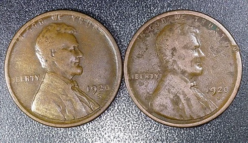 1920 S Lincoln Wheat Penny Lot Of Two Lower Mintage Coins