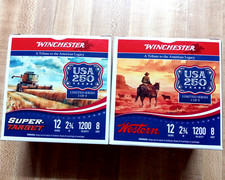 Two (2)  -  Winchester  12  Gauge "250th Anniversary" Shot Shell Boxes  EMPTY
