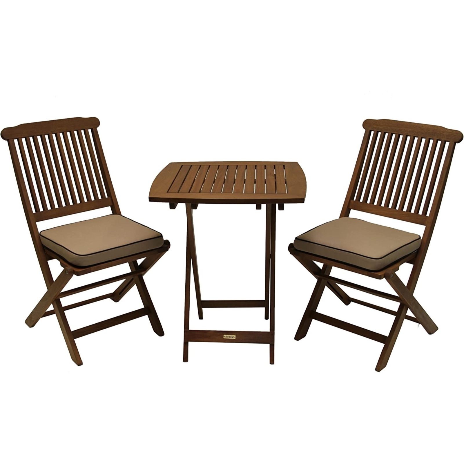 Outdoor Interiors Eucalyptus Wood 3-Piece Foldable Bistro Se
