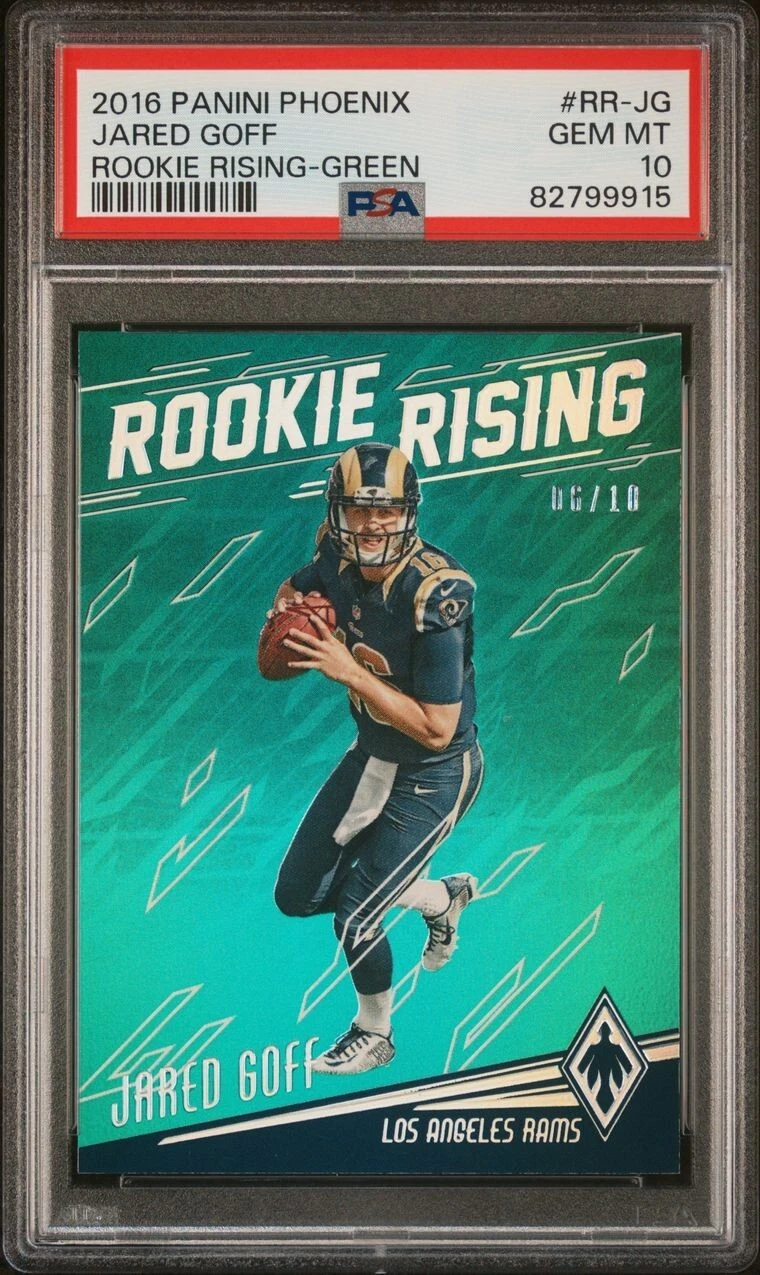 Jared Goff Panini Phoenix Rookie Rising #RRJG Green