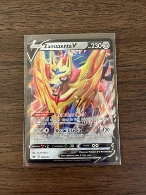 Zamazenta V ULTRA RARE 139/202 Sword and Shield Base Set Pokemon TCG NM  HOLO