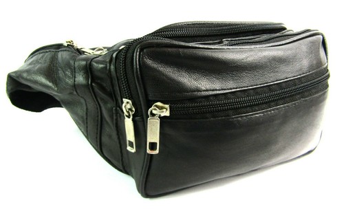 BLACK SUPER SOFT LEATHER BUM BAG MONEY BELT TRAVEL FESTIVAL HOLIDAY WAIST BAG 7 - Picture 4 of 12