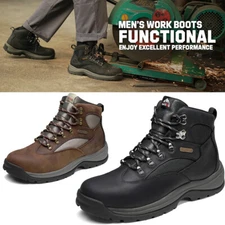 NORTIV 8 Men's Safety Steel Toe Work Boots Indestructible Waterproof Work Shoes