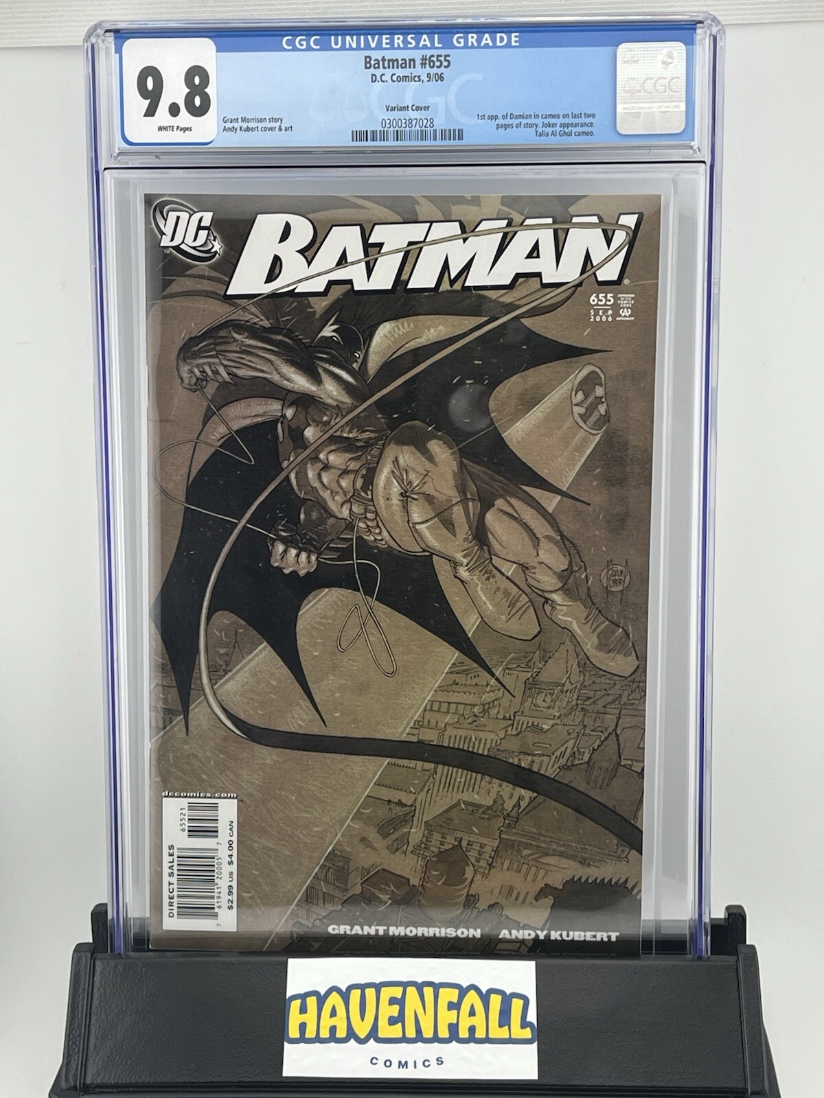 Batman #655 Kubert Variant CGC 9.8 White Pages 1st Appearance of Damian ...