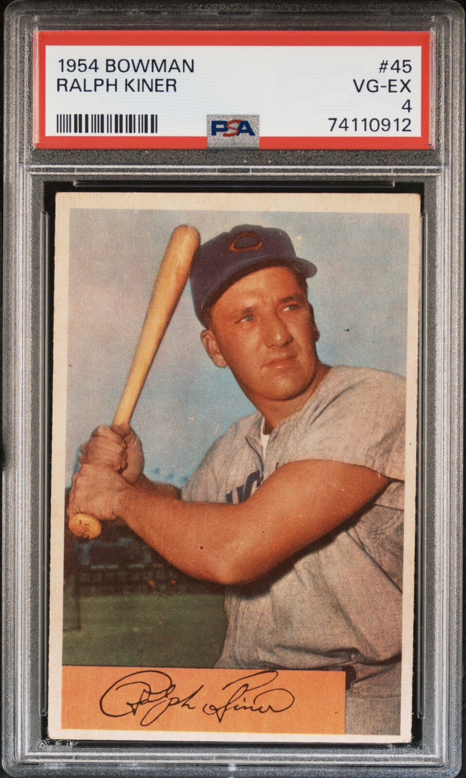 1954 BOWMAN #45 RALPH KINER PSA 4 VG-EX CHICAGO CUBS HOF
