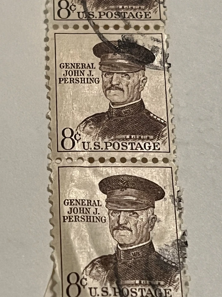 Lote De Colección/4 Estampillas Postales General John J. Pershing EE. UU. 8 Centavos Estampillas Postales Enviadas Foto 3 de 4