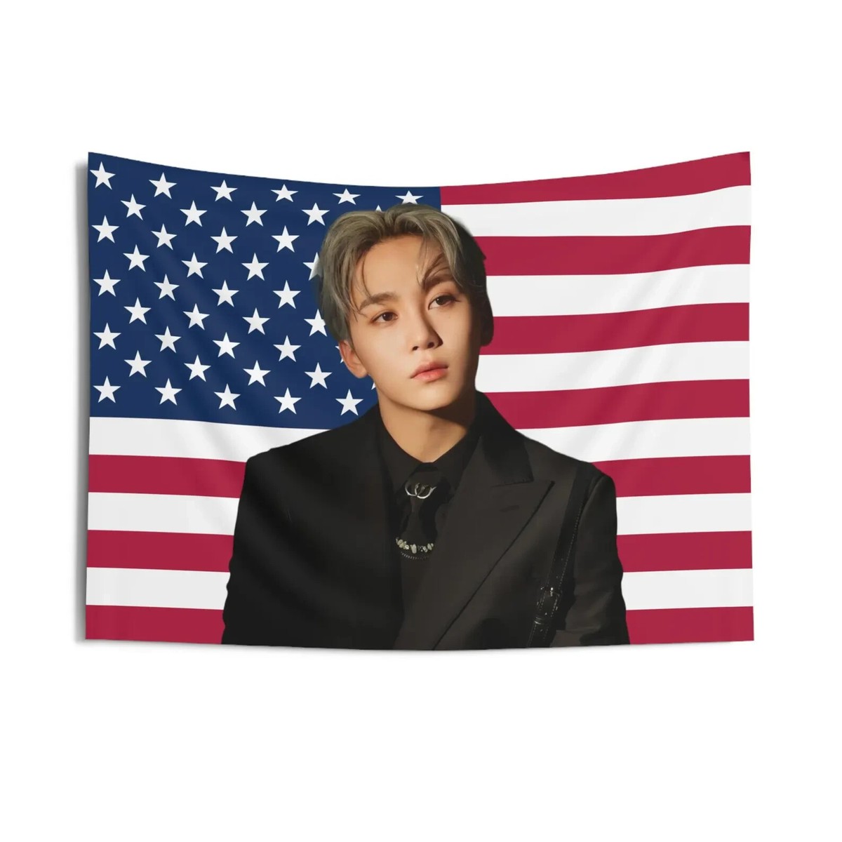 KPOP FLAG] SEVENTEEN SEUNGKWAN American Flag Wall Tapestry Carat