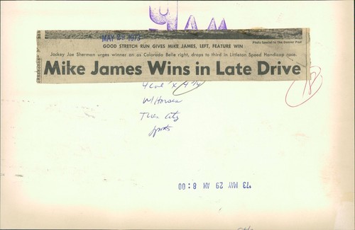 1973 Original Photo Littleton Speed Handicap Horserace at Centennial Race Track - Picture 2 of 2