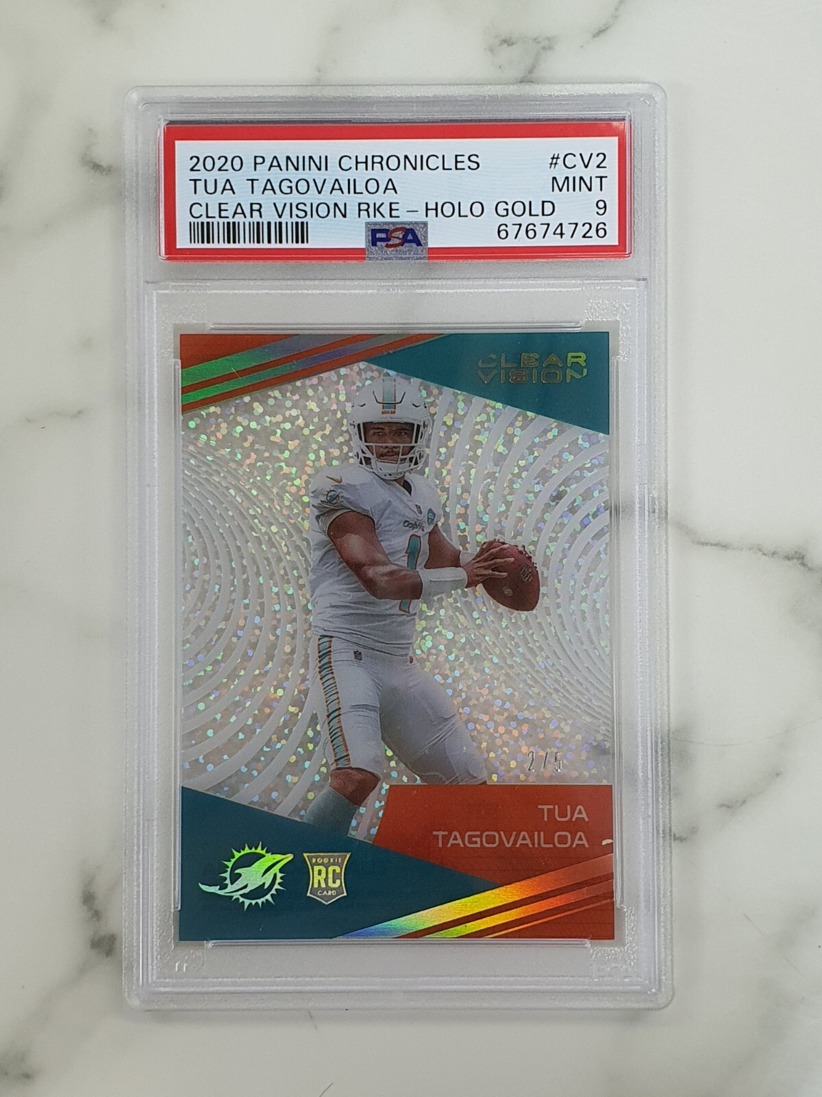Tua Tagovailoa Panini Chronicles Clear Vision Rookies #CV2 Holo Gold