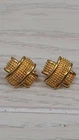 Vintage Gold Tone Textured X Clip on Earrings Costume Jewelry