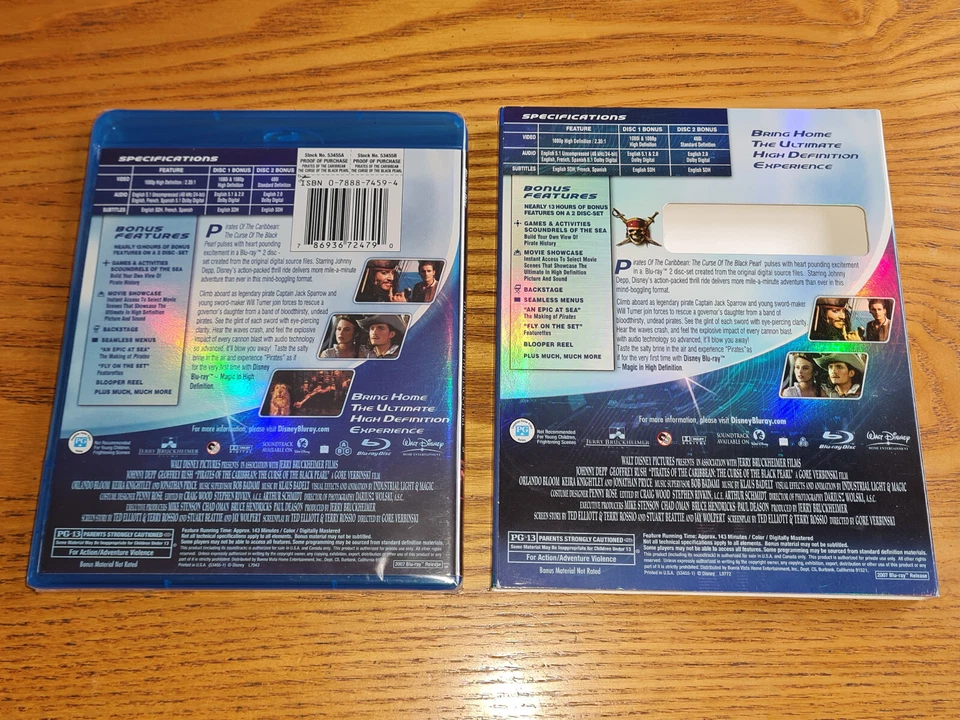 PIRATES OF THE CARIBBEAN 1&2 Blu-ray US region a free abc (rare OOP slipcover) - Image 3 of 4