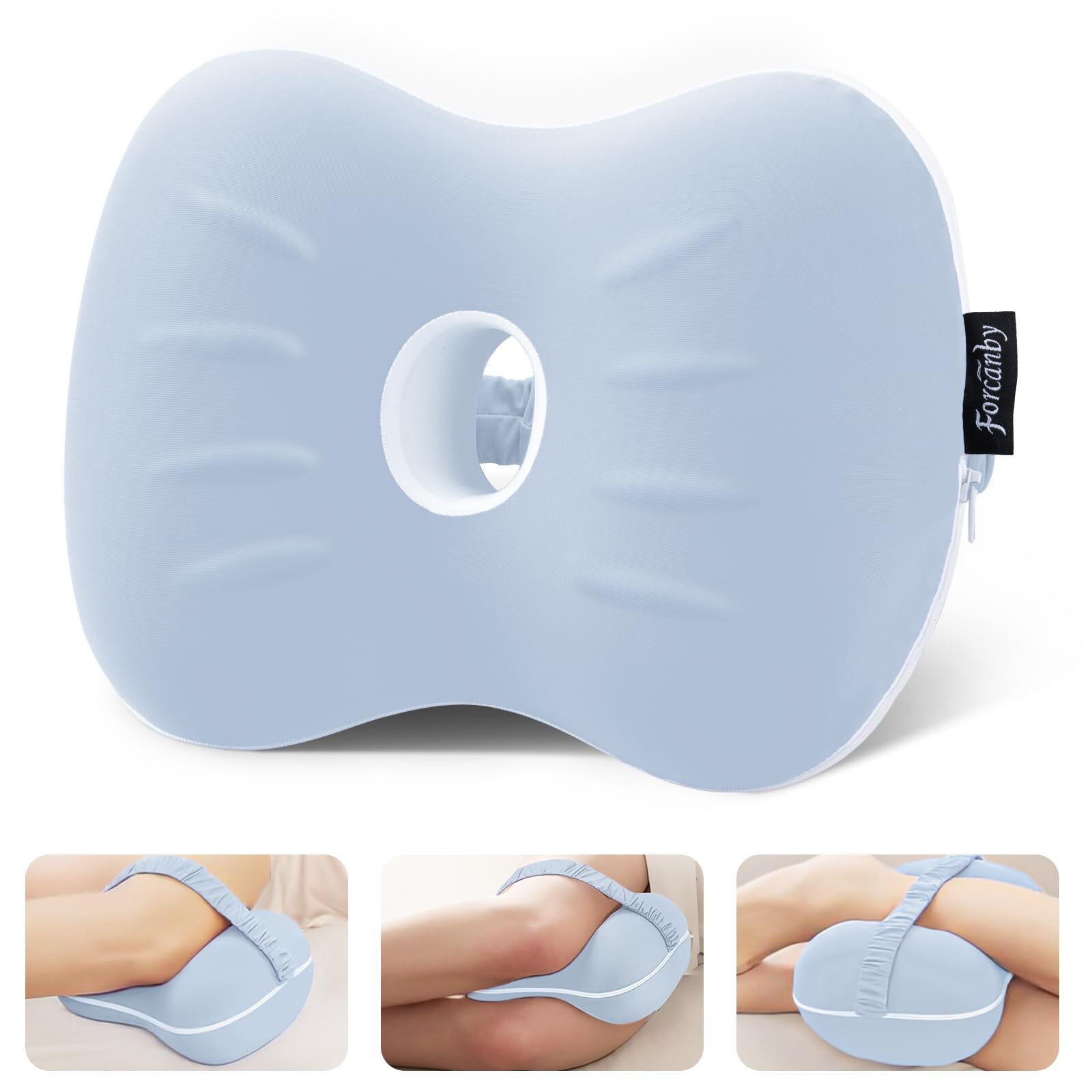 Memory Foam Leg Pillow for Side Sleepers – Relieves Sciatica Back Hips & Knee Pain  