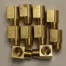 BRASS STREET Elbow Fitting 90 Degree 1/8"  NPT Pipe Thread  QTY 10 