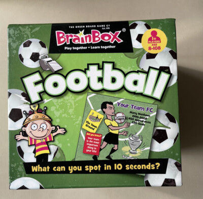 Brainbox - Football Green Box Brettkarten 10 Sekunden Spiel 1+ Spieler Alter 8-108